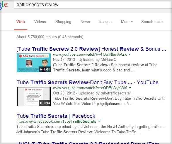 Video search results